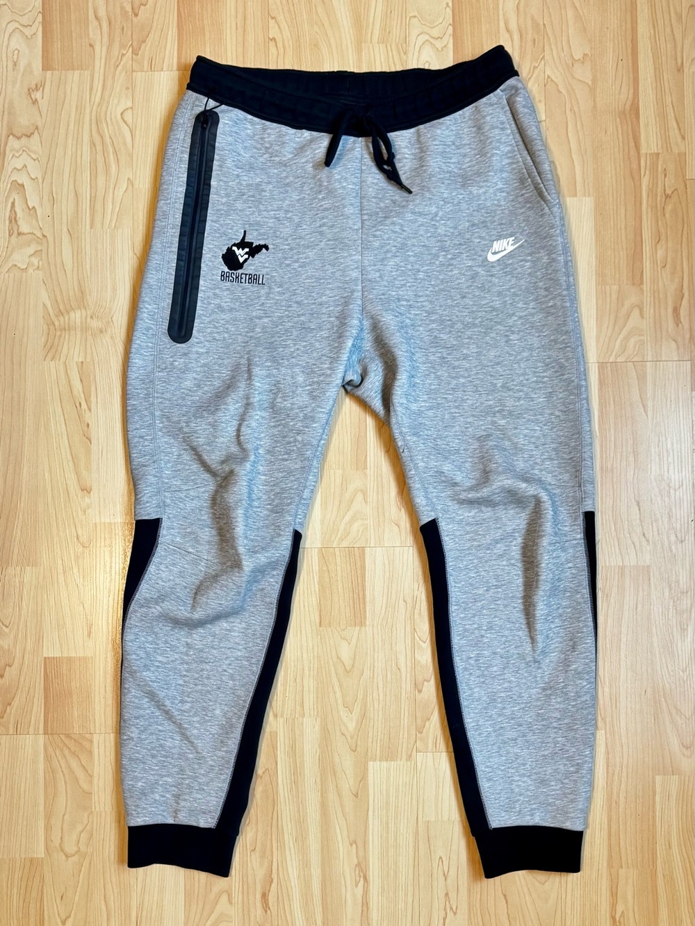 Nike Tech Pants Gray and Black Basketball Joggers - West Virginia Basketball